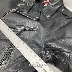 Vintage Vanguard Leather Biker Jacket Men's Size 52 Motorcycle Black