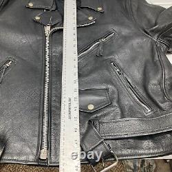 Vintage Vanguard Leather Biker Jacket Men's Size 52 Motorcycle Black