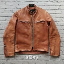 Vintage Vanson Cafe Racer Leather Motorcycle Jacket Liner Brown