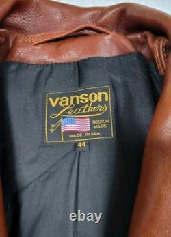 Vintage Vanson Heavy Leather Motor Cycle Jacket, Great Condition, Size 44