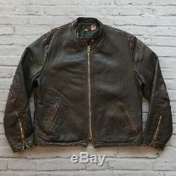Vintage Vanson Leather Cafe Racer Motorcycle Jacket 46 XL L Biker Made in USA