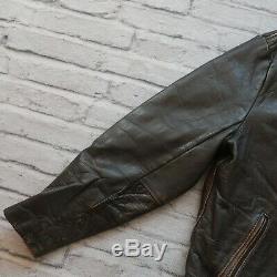Vintage Vanson Leather Cafe Racer Motorcycle Jacket 46 XL L Biker Made in USA