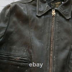 Vintage Vanson Leather Motorcycle Jacket Size 42 Made in USA Brown