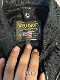 Vintage Vanson Leathers Night Falcon Motorcycle Jacket Size Large Black USA