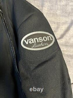Vintage Vanson Leathers Night Falcon Motorcycle Jacket Size Large Black USA