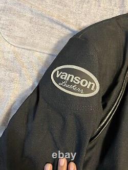 Vintage Vanson Leathers Night Falcon Motorcycle Jacket Size Large Black USA