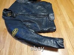 Vintage Vanson MK2 Sportrider Motorcycle Heavyweight Black Leather Jacket 48