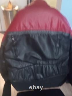 Vintage Vetter Leather Motorcycle Jacket Size 46 Red & Black Cafe Racer Style