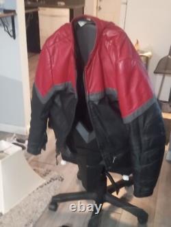 Vintage Vetter Leather Motorcycle Jacket Size 46 Red & Black Cafe Racer Style