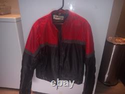 Vintage Vetter Leather Motorcycle Jacket Size 46 Retro Red/Black Racer