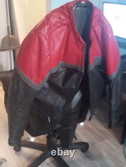 Vintage Vetter Leather Motorcycle Jacket Size 46 Retro Red/Black Racer