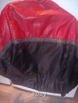Vintage Vetter Leather Motorcycle Jacket Size 46 Retro Red/Black Racer