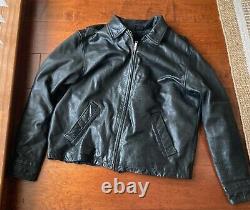 Vintage WILSONS Leather Biker Black Leather Thinsulate Jacket Men's Large