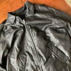 Vintage WILSONS Leather Biker Black Leather Thinsulate Jacket Men's Large