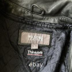 Vintage WILSONS Leather Biker Black Leather Thinsulate Jacket Men's Large