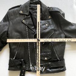 Vintage WILSONS Leather Jacket Black Thick Heavy Thinsulate Motorcycle Biker