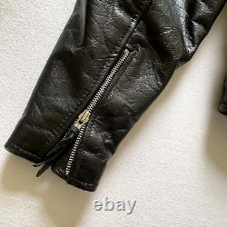 Vintage WILSONS Leather Jacket Black Thick Heavy Thinsulate Motorcycle Biker