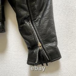 Vintage WILSONS Leather Jacket Black Thick Heavy Thinsulate Motorcycle Biker