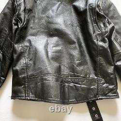 Vintage WILSONS Leather Jacket Black Thick Heavy Thinsulate Motorcycle Biker