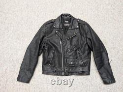 Vintage WILSON motorcycle jacket M black leather 40 open road 1990s biker