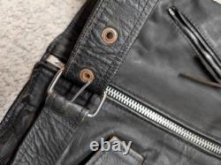 Vintage WILSON motorcycle jacket M black leather 40 open road 1990s biker