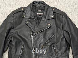 Vintage WILSON motorcycle jacket M black leather 40 open road 1990s biker