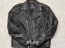 Vintage WILSON motorcycle jacket M black leather 40 open road 1990s biker