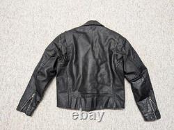 Vintage WILSON motorcycle jacket M black leather 42 open road 1990s biker