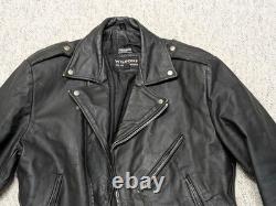 Vintage WILSON motorcycle jacket M black leather 42 open road 1990s biker