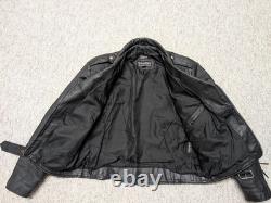 Vintage WILSON motorcycle jacket M black leather 42 open road 1990s biker