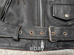 Vintage WILSON motorcycle jacket M black leather 42 open road 1990s biker