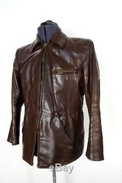 Vintage WW2 1940's German Horsehide Leather sports Motorcycle Jacket 38R