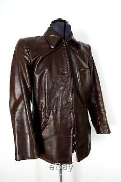 Vintage WW2 1940's German Horsehide Leather sports Motorcycle Jacket 38R