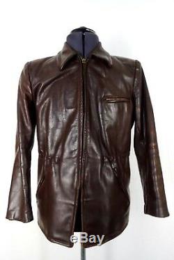 Vintage WW2 1940's German Horsehide Leather sports Motorcycle Jacket 38R