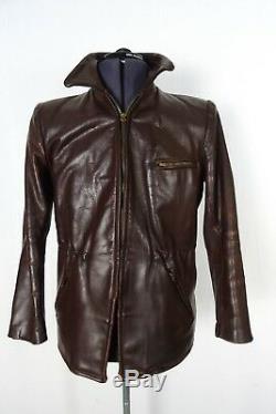 Vintage WW2 1940's German Horsehide Leather sports Motorcycle Jacket 38R