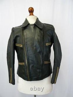 Vintage WW2 Horsehide Leather German Flight Luftwaffe Jacket Small 38R LD157