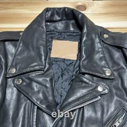 Vintage Walter Dyer Belted Leather Biker Motorcycle Jacket Size Medium As Is