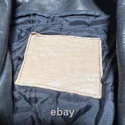 Vintage Walter Dyer Belted Leather Biker Motorcycle Jacket Size Medium As Is