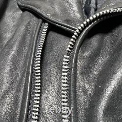 Vintage Walter Dyer Belted Leather Biker Motorcycle Jacket Size Medium As Is
