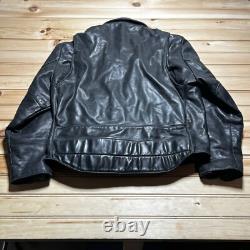 Vintage Walter Dyer Belted Leather Biker Motorcycle Jacket Size Medium As Is
