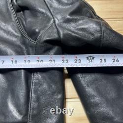 Vintage Walter Dyer Belted Leather Biker Motorcycle Jacket Size Medium As Is