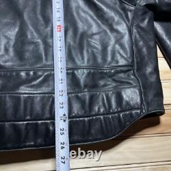 Vintage Walter Dyer Belted Leather Biker Motorcycle Jacket Size Medium As Is