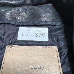 Vintage Walter Dyer Belted Leather Biker Motorcycle Jacket Size Medium As Is