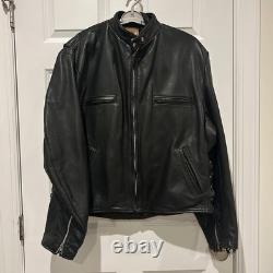 Vintage Walter Dyer Leather Motorcycle Jacket Cafe Racer 54 L XXL Heavy Cowhide
