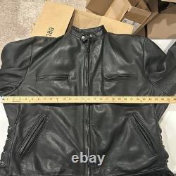 Vintage Walter Dyer Leather Motorcycle Jacket Cafe Racer 54 L XXL Heavy Cowhide