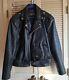 Vintage Wilson Black Leather Motorcycle Jacket Size Xtra Large Embossed Eagle