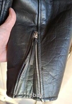 Vintage Wilson Black Leather Motorcycle Jacket Size Xtra Large Embossed Eagle