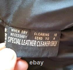 Vintage Wilson Black Leather Motorcycle Jacket Size Xtra Large Embossed Eagle
