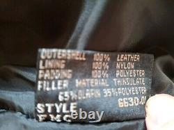 Vintage Wilson Black Leather Motorcycle Jacket Size Xtra Large Embossed Eagle