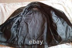 Vintage Wilson Black Leather Motorcycle Jacket Size Xtra Large Embossed Eagle